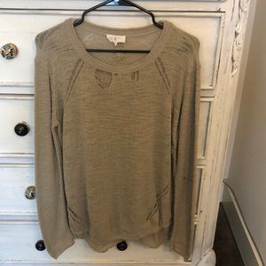 Lou and grey light knit distressed sweater!
